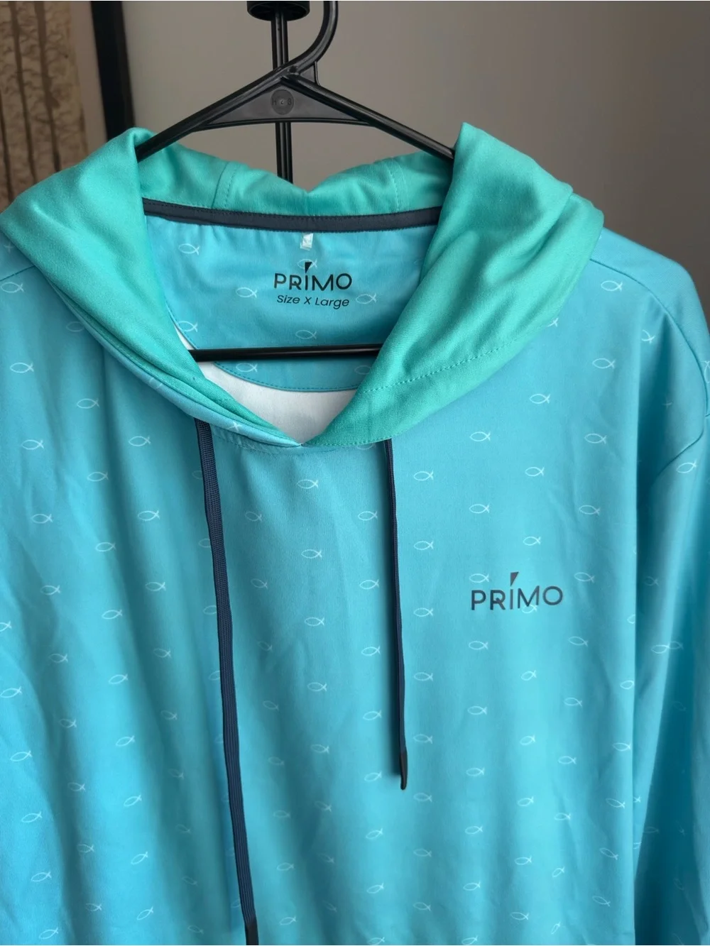 Primo Men's Hooded Swim Rash Guard - Aqua/Teal